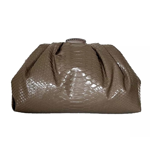 New Michael Kors Nola Small Snake Embossed Crossbody Chain Clutch Dusk - Picture 5 of 5